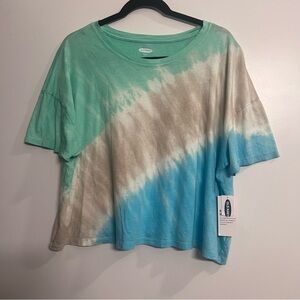 Old Navy Blue and White Tie-Dye Tee